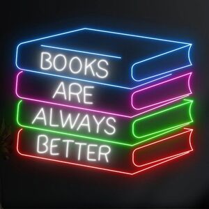 Neon Book Stack LED Sign - Multicolor